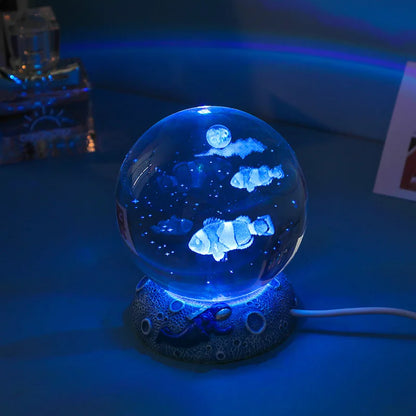 Illuminate Your Space with the Stunning New Crystal Ball Night Light - A Unique 3D Engraved Handicraft for Home Decor and Perfect Birthday Gift!