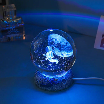 Illuminate Your Space with the Stunning New Crystal Ball Night Light - A Unique 3D Engraved Handicraft for Home Decor and Perfect Birthday Gift!